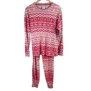 Victoria's Secret Pink Pajama Sets Peace Signs Dogs Snowflakes Long Sleeve Small